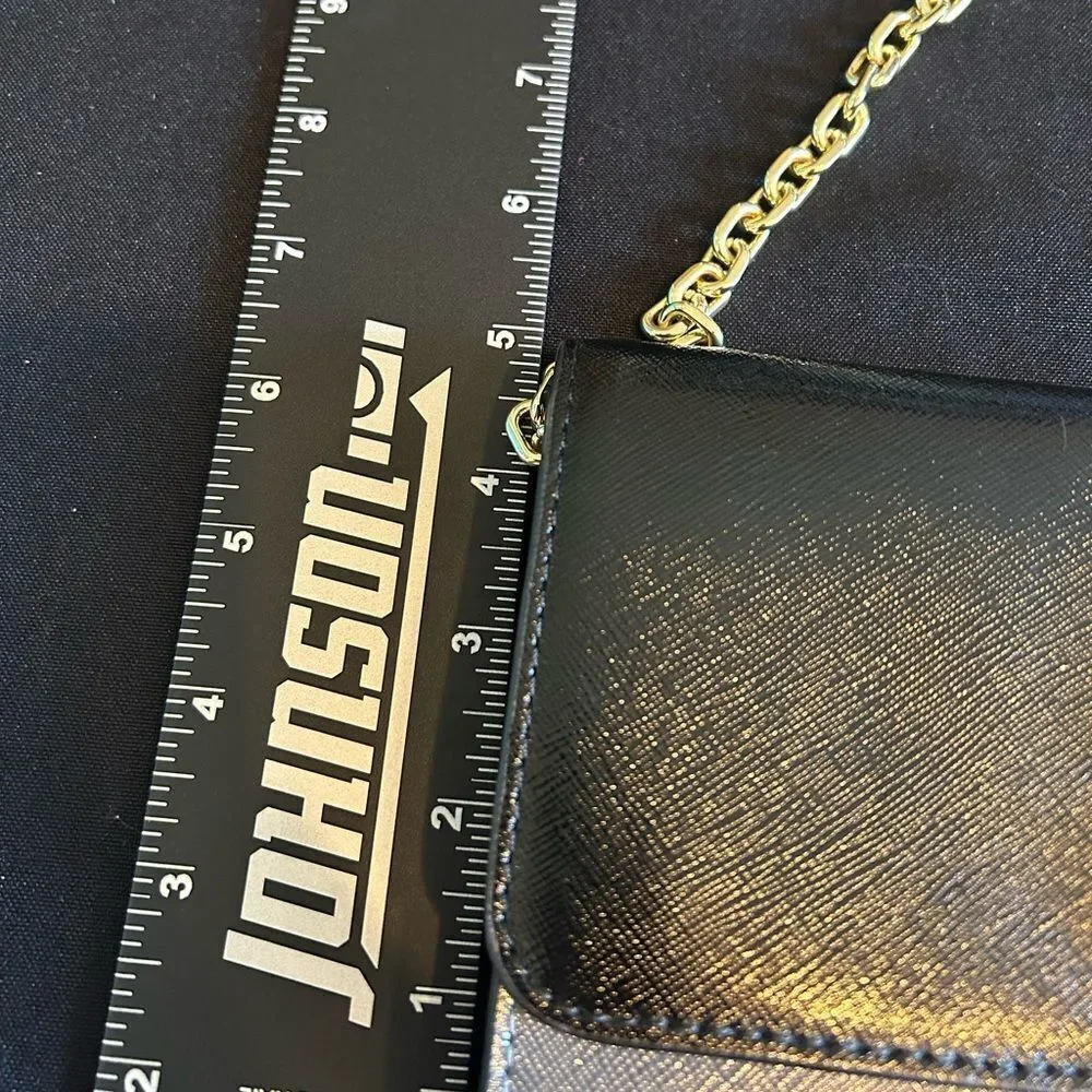 Marc Jacobs Stylish Black & Gray Women's Bag Wallet On Chain for Cards and Phone